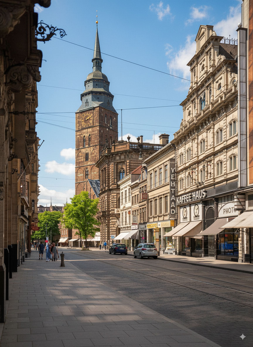 Bremen - Obernstraße mit St. Ansgarii (KI Gemini).jpg